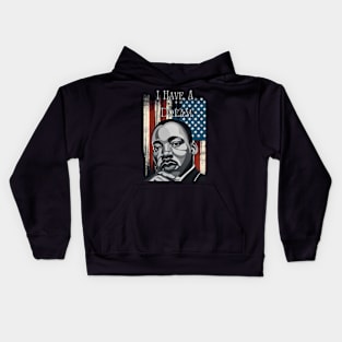 "Eternal Dream: MLK Tribute in Monochrome" - MLK Civil Rights Activist Kids Hoodie